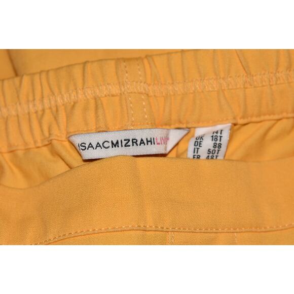 ISAAC MIZRAHI LIVE! NEW $57 24/7 Stretch Ankle Pant w/ Pintuck Lemon 14T - Picture 3 of 3